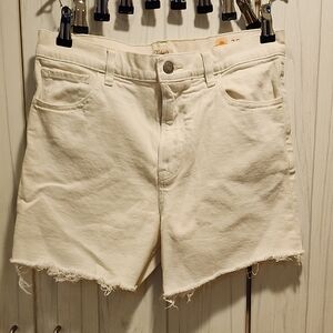 Faherty Cream Denim Shorts